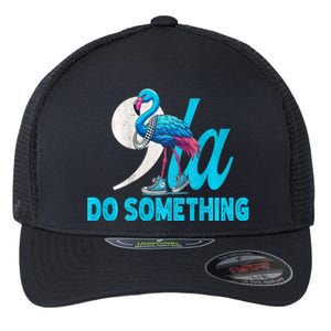 Flamingo Chucks And Pearls Funny Comma La Kamala Harris 2024 Flexfit Unipanel Trucker Cap