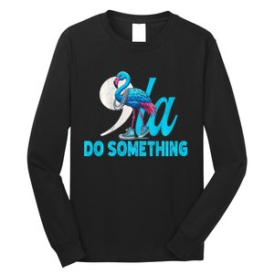 Flamingo Chucks And Pearls Funny Comma La Kamala Harris 2024 Long Sleeve Shirt