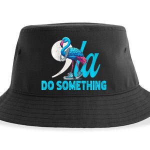 Flamingo Chucks And Pearls Funny Comma La Kamala Harris 2024 Sustainable Bucket Hat