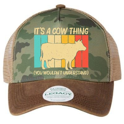Funny Cow Art For Cow Farmer Dairy Farming Lover Legacy Tie Dye Trucker Hat