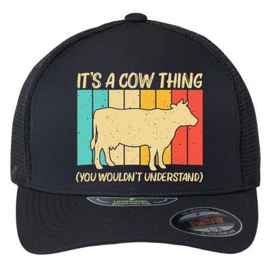 Funny Cow Art For Cow Farmer Dairy Farming Lover Flexfit Unipanel Trucker Cap