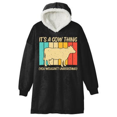 Funny Cow Art For Cow Farmer Dairy Farming Lover Hooded Wearable Blanket