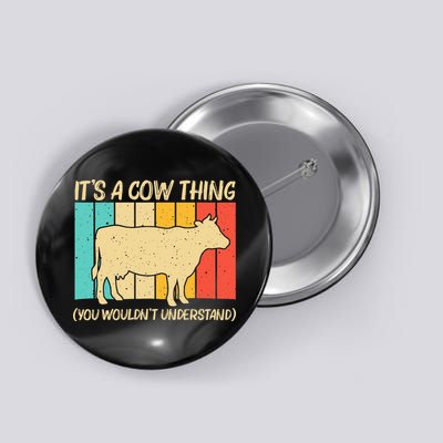 Funny Cow Art For Cow Farmer Dairy Farming Lover Button