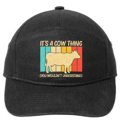 Funny Cow Art For Cow Farmer Dairy Farming Lover 7-Panel Snapback Hat