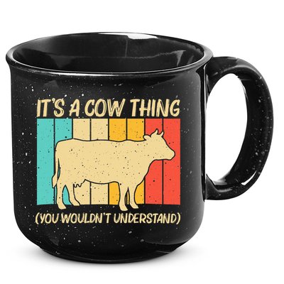 Funny Cow Art For Cow Farmer Dairy Farming Lover 15oz Campfire Ceramic Mug
