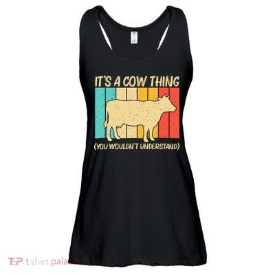 Funny Cow Art For Cow Farmer Dairy Farming Lover Ladies Essential Flowy Tank