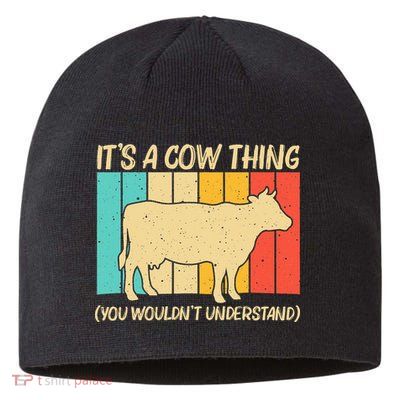 Funny Cow Art For Cow Farmer Dairy Farming Lover Sustainable Beanie