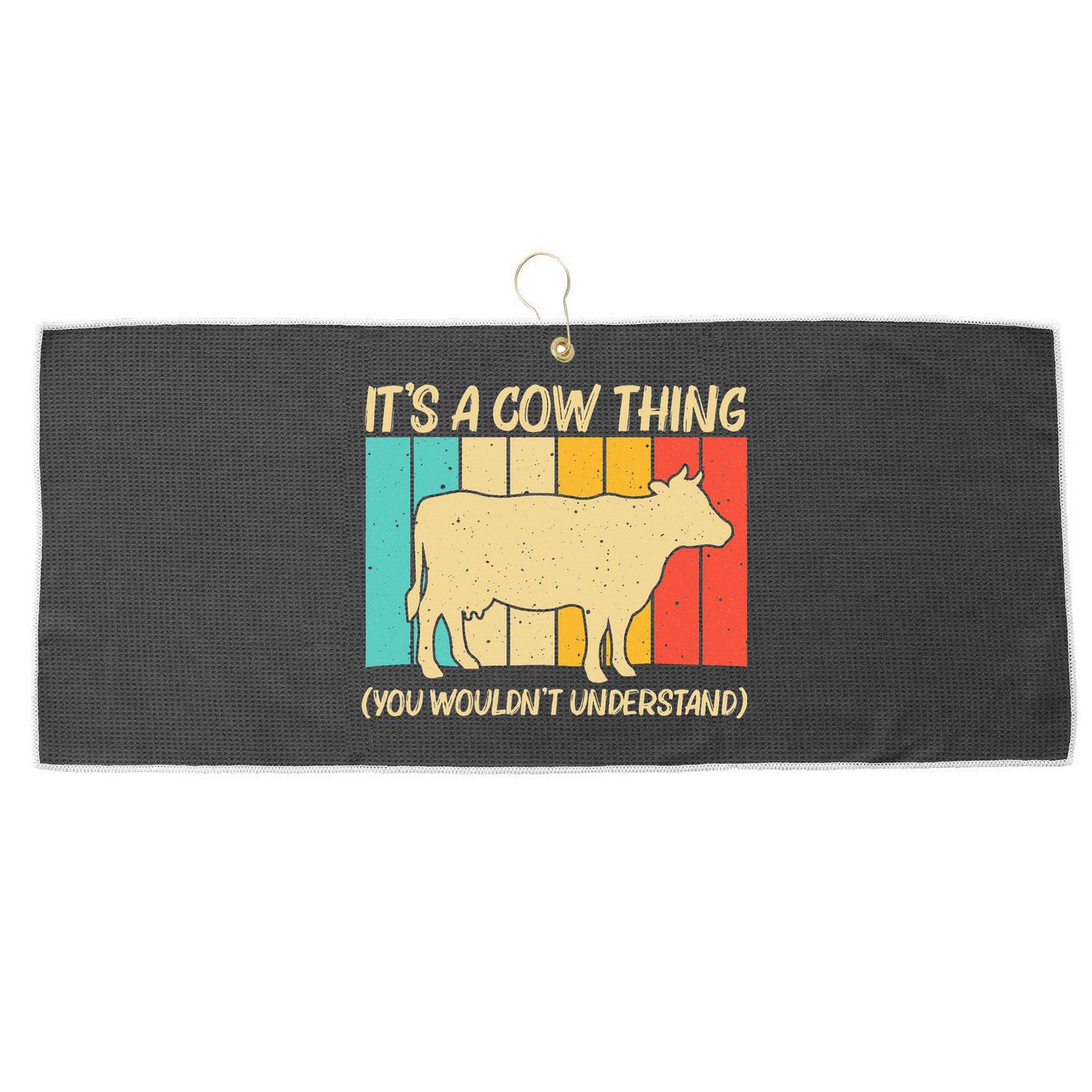 Funny Cow Art For Cow Farmer Dairy Farming Lover Large Microfiber Waffle Golf Towel