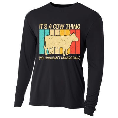 Funny Cow Art For Cow Farmer Dairy Farming Lover Cooling Performance Long Sleeve Crew