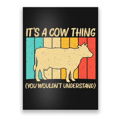 Funny Cow Art For Cow Farmer Dairy Farming Lover Poster