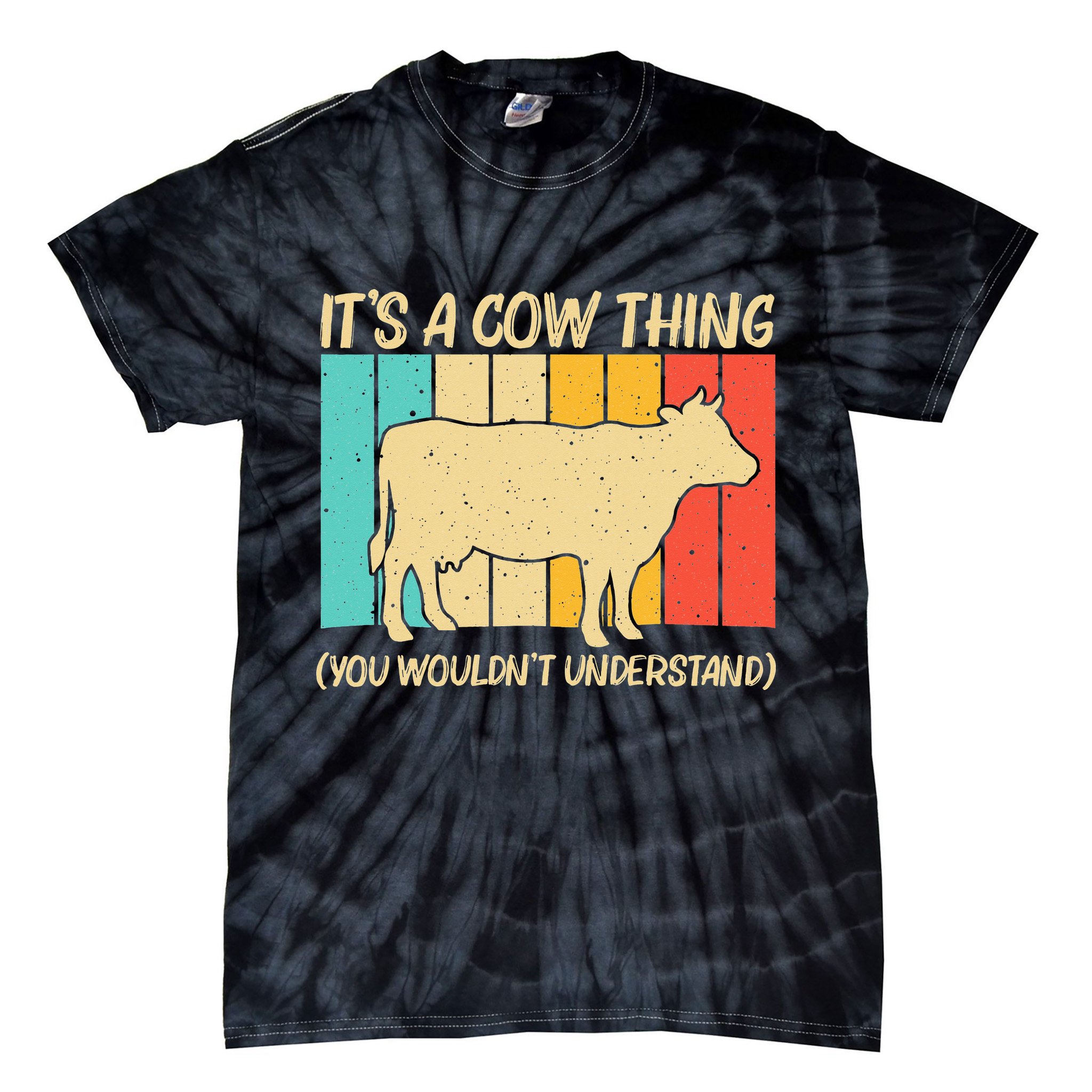 Funny Cow Art For Cow Farmer Dairy Farming Lover Tie-Dye T-Shirt