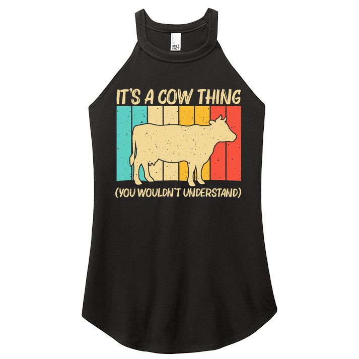 Funny Cow Art For Cow Farmer Dairy Farming Lover Women's Perfect Tri Rocker Tank