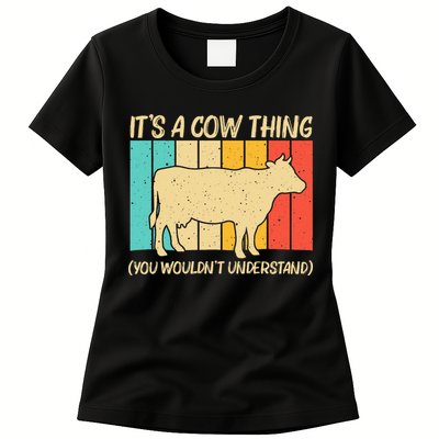 Funny Cow Art For Cow Farmer Dairy Farming Lover Womens T-Shirt