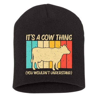 Funny Cow Art For Cow Farmer Dairy Farming Lover Short Acrylic Beanie