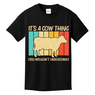 Funny Cow Art For Cow Farmer Dairy Farming Lover Kids T-Shirt