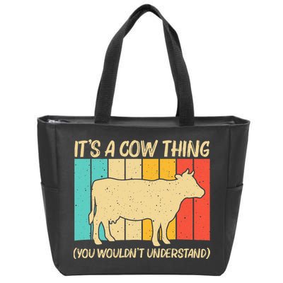 Funny Cow Art For Cow Farmer Dairy Farming Lover Zip Tote Bag