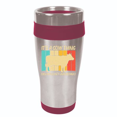 Funny Cow Art For Cow Farmer Dairy Farming Lover 16oz Travel Tumbler