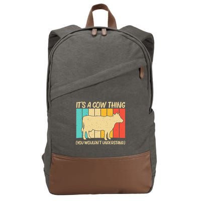 Funny Cow Art For Cow Farmer Dairy Farming Lover Cotton Canvas Backpack