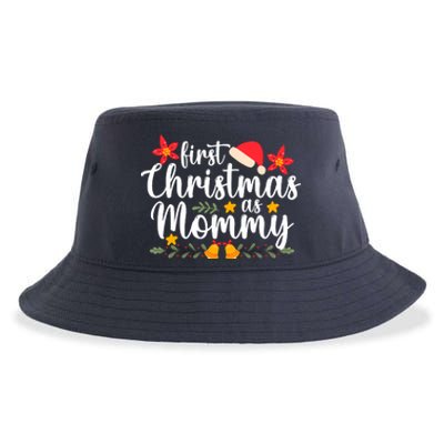 First Christmas As Mommy  First Christmas As Mommy Xmas Sustainable Bucket Hat