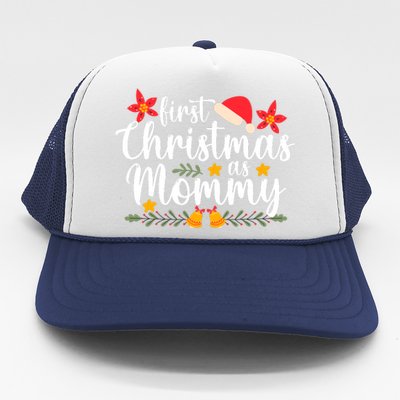 First Christmas As Mommy  First Christmas As Mommy Xmas Trucker Hat