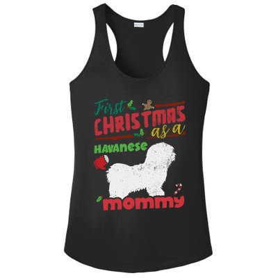 First Christmas As A Havanese Dog Mommy Cool Gift Ladies PosiCharge Competitor Racerback Tank