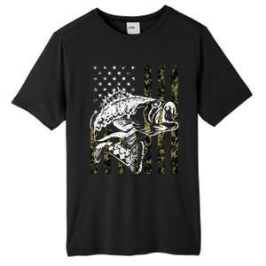 Fishing Camouflage American Flag Fish Bass Fish Fisherman Tall Fusion ChromaSoft Performance T-Shirt