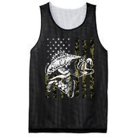 Fishing Camouflage American Flag Fish Bass Fish Fisherman Mesh Reversible Basketball Jersey Tank