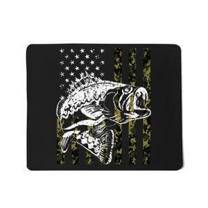 Fishing Camouflage American Flag Fish Bass Fish Fisherman Mousepad