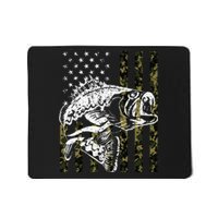 Fishing Camouflage American Flag Fish Bass Fish Fisherman Mousepad