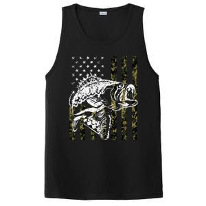 Fishing Camouflage American Flag Fish Bass Fish Fisherman PosiCharge Competitor Tank