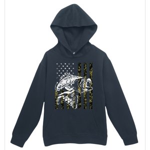 Fishing Camouflage American Flag Fish Bass Fish Fisherman Urban Pullover Hoodie