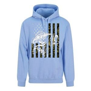 Fishing Camouflage American Flag Fish Bass Fish Fisherman Unisex Surf Hoodie