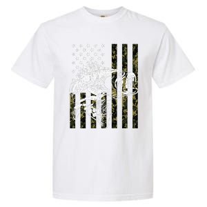 Fishing Camouflage American Flag Fish Bass Fish Fisherman Garment-Dyed Heavyweight T-Shirt