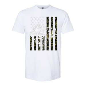 Fishing Camouflage American Flag Fish Bass Fish Fisherman Softstyle CVC T-Shirt