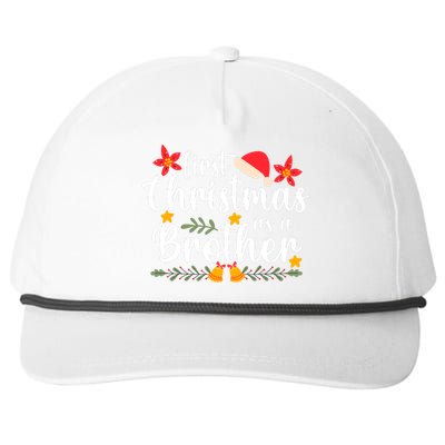 First Christmas As A Brother Funny Xmas Christmas Snapback Five-Panel Rope Hat