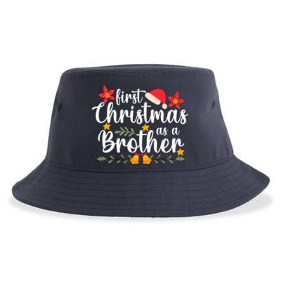 First Christmas As A Brother Funny Xmas Christmas Sustainable Bucket Hat