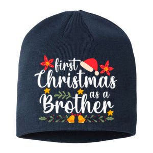 First Christmas As A Brother Funny Xmas Christmas Sustainable Beanie