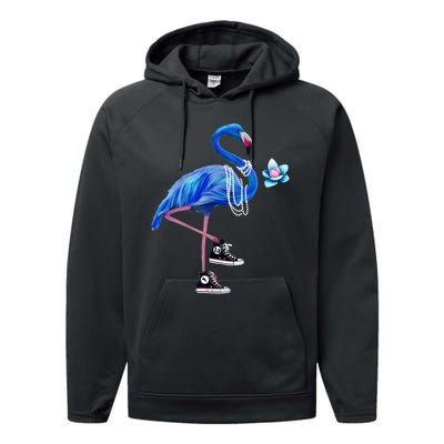 Flamingo Chucks And Pearls Comma La Harris Waltz 2024 Performance Fleece Hoodie