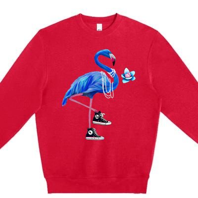 Flamingo Chucks And Pearls Comma La Harris Waltz 2024 Premium Crewneck Sweatshirt