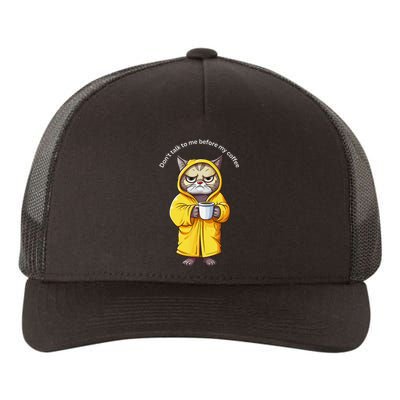 Funny Cats and Morning Coffee Yupoong Adult 5-Panel Trucker Hat