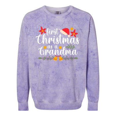 First Christmas As A Grandma Funny Xmas Christmas Grandma Colorblast Crewneck Sweatshirt