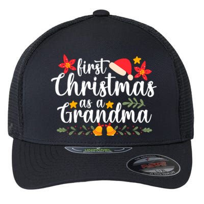 First Christmas As A Grandma Funny Xmas Christmas Grandma Flexfit Unipanel Trucker Cap