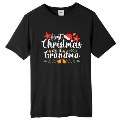 First Christmas As A Grandma Funny Xmas Christmas Grandma Tall Fusion ChromaSoft Performance T-Shirt