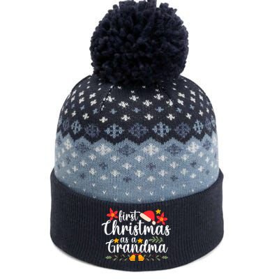 First Christmas As A Grandma Funny Xmas Christmas Grandma The Baniff Cuffed Pom Beanie