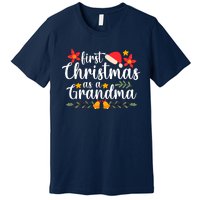 First Christmas As A Grandma Funny Xmas Christmas Grandma Premium T-Shirt