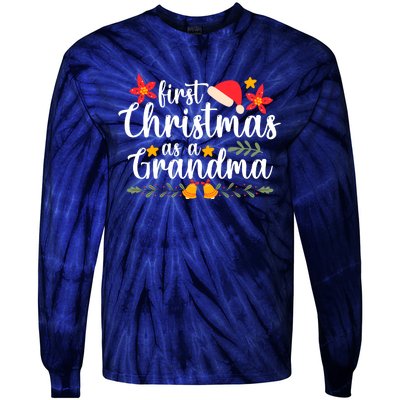 First Christmas As A Grandma Funny Xmas Christmas Grandma Tie-Dye Long Sleeve Shirt