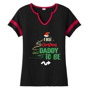 First Christmas As A Daddy To Be Future Father Xmas Gift Ladies Halftime Notch Neck Tee