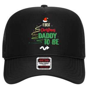 First Christmas As A Daddy To Be Future Father Xmas Gift High Crown Mesh Back Trucker Hat