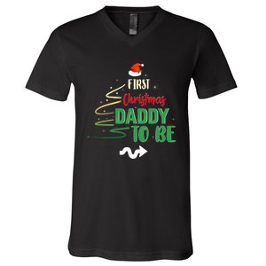 First Christmas As A Daddy To Be Future Father Xmas Gift V-Neck T-Shirt