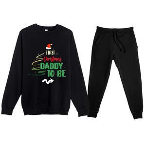 First Christmas As A Daddy To Be Future Father Xmas Gift Premium Crewneck Sweatsuit Set